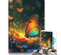 Adult Puzzles Butterfly Colorful Joyful Adult Jigsaws 1000 Pieces Difficult,with Fully Interlocking Randomly Shaped Pieces for And 14 Years Old 50x75cm