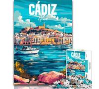Adult Puzzles Cadiz Spain Jigsaws Puzzles 1000 Pieces for Adults Gifts,Family Game Birthday Gifts.Challenge High Difficulty 26x38cm