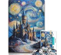 Adult Puzzles Castle Under The Stars 1000 Pieces Jigsaw Puzzles For Teens And Adults,Fully Interlocking & Randomly Shaped Pieces 26x38cm