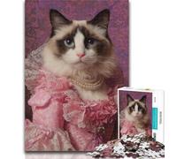 Adult Puzzles Cat from An Aristocratic Family 1000 Piece Jigsaw Puzzles for Teenagers,Wall Decoration Unique Birthday And Xmas Gifts Suitable for And 14 26x38cm