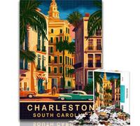 Adult Puzzles Charleston South Carolina Jigsaws Puzzles 1000 Pieces for Adults Gifts,Family Game Birthday Gifts.Challenge High Difficulty 75x50cm