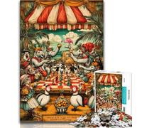 Adult Puzzles Circus Animals 1000 Piece Jigsaw Puzzles for Teenagers,Educational Game for Birthday, Chrismas for Ages 14+ 26x38cm