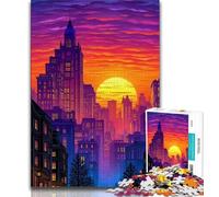 Adult Puzzles City Street Scene 1000 Piece Jigsaw Puzzles for Adults & Teens,Toys Educational Games Stress Relieving Unique Home Decor And Gifts (26x38cm)