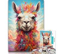 Adult Puzzles Colorful Alpacas Puzzles for Teenagers 1000 Pieces,Brain Teaser Game Wall Decoration Unique Birthday And Xmas Gifts 50x75cm