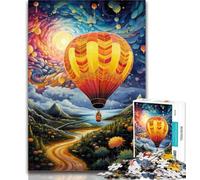 Adult Puzzles Colorful Art Hot Air Balloon Jigsaw Puzzles for Teenagers 1000 Pieces,Challenging Game for The Whole for Women, Gifts for Men 75x50cm