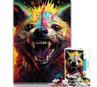 Adult Puzzles Colorful Art Hyena Jigsaw Puzzles for Teenagers 1000 Pieces,Challenging Game for The Whole for Women, Gifts for Men 26x38cm