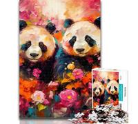 Adult Puzzles Colorful Art Panda 1000 Piece Jigsaw Puzzles for Teenagers Gifts,Artists Collection, Fine Art for Age 14 Years Up 26x38cm