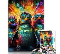 Adult Puzzles Colorful Art Penguin 1000 Piece Jigsaw Puzzles for Teenagers Gifts,Artists Collection, Fine Art for Age 14 Years Up (50x75cm)