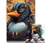 Adult Puzzles Colorful Art Penguin Jigsaw Puzzles 1000 Pieces for Adults Teens,Artistic Wall Decor & Birthday Gift Idea for Friends, Home Office 26x38cm