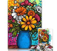 Adult Puzzles Colorful Flower Art Jigsaw Puzzle 1000 Pieces for Adults,Fun Activity for Home, Rainy Days Toys, Birthday Gifts 50x75cm
