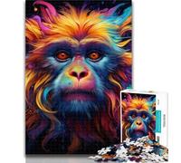 Adult Puzzles Colorful Monkey Jigsaw Puzzles for Teenagers 1000 Pieces,Challenging Game for The Whole for Women, Gifts for Men 75x50cm
