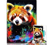 Adult Puzzles Colorful Red Panda Jigsaw Puzzles 1000 Pieces for Adults Teens,Artistic Wall Decor & Birthday Gift Idea for Friends, Home Office 50x75cm