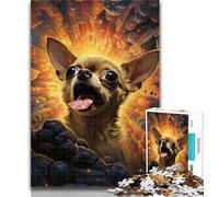Adult Puzzles Colourful Art Chihuahua Jigsaw Puzzles 1000 Pieces for Adults Teens,Artistic Wall Decor & Birthday Gift Idea for Friends, Home Office 50x75cm