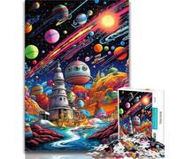Adult Puzzles Colourful Astronaut 1000 Piece Jigsaw Puzzles for Adults & Teens,Educational Game Challenge Toy for Women And Men 26x38cm