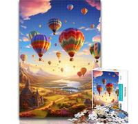 Adult Puzzles Colourful Hot Air Balloons 1000 Piece Jigsaw Puzzle for Adults Teens,Interesting Stress Reduction Parent-child Interaction 26x38cm