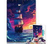 Adult Puzzles Colourful Ships Jigsaw Puzzles 1000 Pieces for Adults Teens,Artistic Wall Decor & Birthday Gift Idea for Friends, Home Office 26x38cm