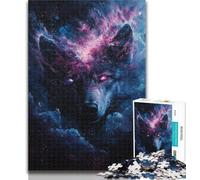 Adult Puzzles Cosmic Wolf Puzzles for Adults Teens 1000 Pieces,Challenging Game for The Whole for Women, Gifts for Men 50x75cm