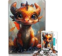Adult Puzzles Cute Dragon Baby Puzzles for Adults Teens 1000 Pieces,Challenging Game for The Whole for Women, Gifts for Men 50x75cm