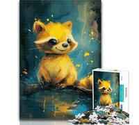 Adult Puzzles Cute Raccoon Baby 1000 Piece Jigsaw Puzzles for Teenagers,Wall Decoration Unique Birthday And Xmas Gifts Suitable for And 14 50x75cm