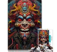 Adult Puzzles Demons Masks Jigsaws Puzzles 1000 Pieces for Adults Gifts,Family Game Birthday Gifts.Challenge High Difficulty (50x75cm)