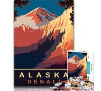 Adult Puzzles Denali Mountain Jigsaw Puzzles for Adults 1000 Piece,Stress Reliever Difficult Challenge Unique Home Decor And Gifts 75x50cm