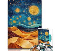 Adult Puzzles Desert Night Sky 1000 Pieces Jigsaw Puzzles For Teens And Adults,Fully Interlocking & Randomly Shaped Pieces 50x75cm