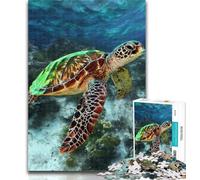 Adult Puzzles Diamond Turtle Adult Jigsaws 1000 Pieces Difficult,Charcoal Art Staycation Kill Time for Home Decoration 26x38cm