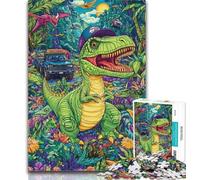 Adult Puzzles Dinosaur And Car Jigsaw Puzzles for Adults,Brain Teaser Game Wall Decoration Unique Birthday And Xmas Gifts 26x38cm