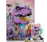 Adult Puzzles Dinosaur Graffiti Jigsaw Puzzles for Adults 1000 Piece,Decompressing Intellectual Educational Toy Secret Santa Gifts (26x38cm)