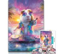 Adult Puzzles DJ Guinea Pig Jigsaw Puzzles for Teenagers 1000 Pieces,Challenging Game for The Whole for Women, Gifts for Men 75x50cm