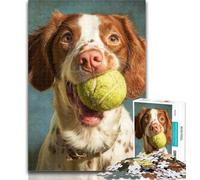 Adult Puzzles Dog Playing Tennis 1000 Piece Jigsaw Puzzles for Adults & Teens,Educational Game Challenge Toy for Women And Men 26x38cm