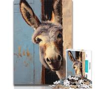 Adult Puzzles Donkey Jigsaw Puzzle 1000 Pieces for Adults,Fun Activity for Home, Rainy Days Toys, Birthday Gifts 26x38cm