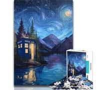 Adult Puzzles Door Under The Night Sky 1000 Pieces Jigsaw Puzzles for Adults And Teens,for Educational Game Challenge Toy Artists Collection, Fine Art 26x38cm