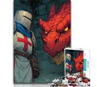 Adult Puzzles Dragon Knight 1000 Piece Jigsaw Puzzles for Teenagers,Train Your Brain And Hands Birthday Present, Gifts 26x38cm