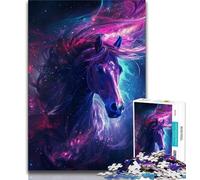Adult Puzzles Dreamy Purple Horse Jigsaws Puzzles 1000 Pieces for Teenagers Gifts,Birthday Gift Idea for Adults, Family Game And Hobby (50x75cm)
