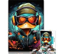 Adult Puzzles Duck with Headphones 1000 Piece Jigsaw Puzzles for Teenagers Gifts,Artists Collection, Fine Art for Age 14 Years Up 75x50cm
