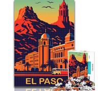 Adult Puzzles El Paso Sunset 1000 Pieces Jigsaw Puzzles For Teens And Adults,Educational Games Home Decoration Deal As Gifts for The Whole Family 75x50cm