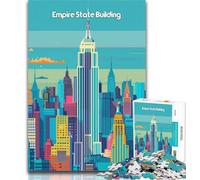 Adult Puzzles Empire State Building Jigsaw Puzzles for Adults 1000 Piece,Decompressing Intellectual Educational Toy Secret Santa Gifts 75x50cm
