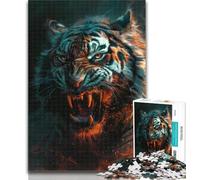 Adult Puzzles Evil Tiger Jigsaws Puzzles 1000 Pieces for Adults Gifts,Family Entertainment Toys Is Ideal As A Gift for The Whole Family 50x75cm