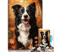 Adult Puzzles Fallen Border Collie Jigsaws Puzzles 1000 Pieces for Teenagers Gifts,Educational Game Challenge Toy for Women And Men 26x38cm