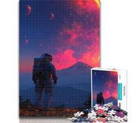 Adult Puzzles Fantasy Astronaut Jigsaw Puzzles for Teenagers 1000 Piece,Learning Educational Toys Family Games Birthday Present, Gifts 26x38cm