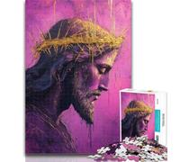 Adult Puzzles Fantasy Jesus Adult Jigsaws 1000 Pieces Difficult,Charcoal Art Staycation Kill Time for Home Decoration 50x75cm