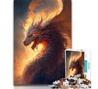 Adult Puzzles Fire Dragon in Heaven 1000 Piece Jigsaw Puzzle for Adults Teens,Interesting Stress Reduction Parent-child Interaction 26x38cm