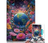Adult Puzzles Flower Earth 1000 Piece Jigsaw Puzzles for Adults & Teens,Educational Game Challenge Toy for Women And Men (26x38cm)