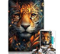 Adult Puzzles Flower Leopard Adult Jigsaws 1000 Pieces Difficult,Charcoal Art Staycation Kill Time for Home Decoration 26x38cm
