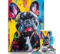Adult Puzzles French Bulldog Oil Painting 1000 Pieces Jigsaw Puzzles For Teens And Adults,learning Educational Toys Unique Home Decor And Gifts 50x75cm
