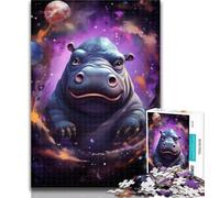 Adult Puzzles Galaxies Hippos Jigsaw Puzzles for Teenagers 1000 Piece,Learning Educational Toys Family Games Birthday Present, Gifts 26x38cm