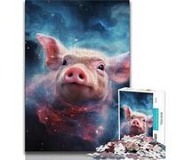 Adult Puzzles Galaxies Pigs Jigsaw Puzzles for Teenagers 1000 Pieces,Challenging Game for The Whole for Women, Gifts for Men (50x75cm)
