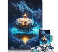 Adult Puzzles Galaxy Art Lotus Jigsaw Puzzles for Adults 1000 Piece,Decompressing Intellectual Educational Toy Secret Santa Gifts (26x38cm)