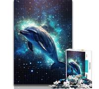 Adult Puzzles Galaxy Dolphin 1000 Piece Jigsaw Puzzle for Adults Teens,Interesting Stress Reduction Parent-child Interaction 26x38cm